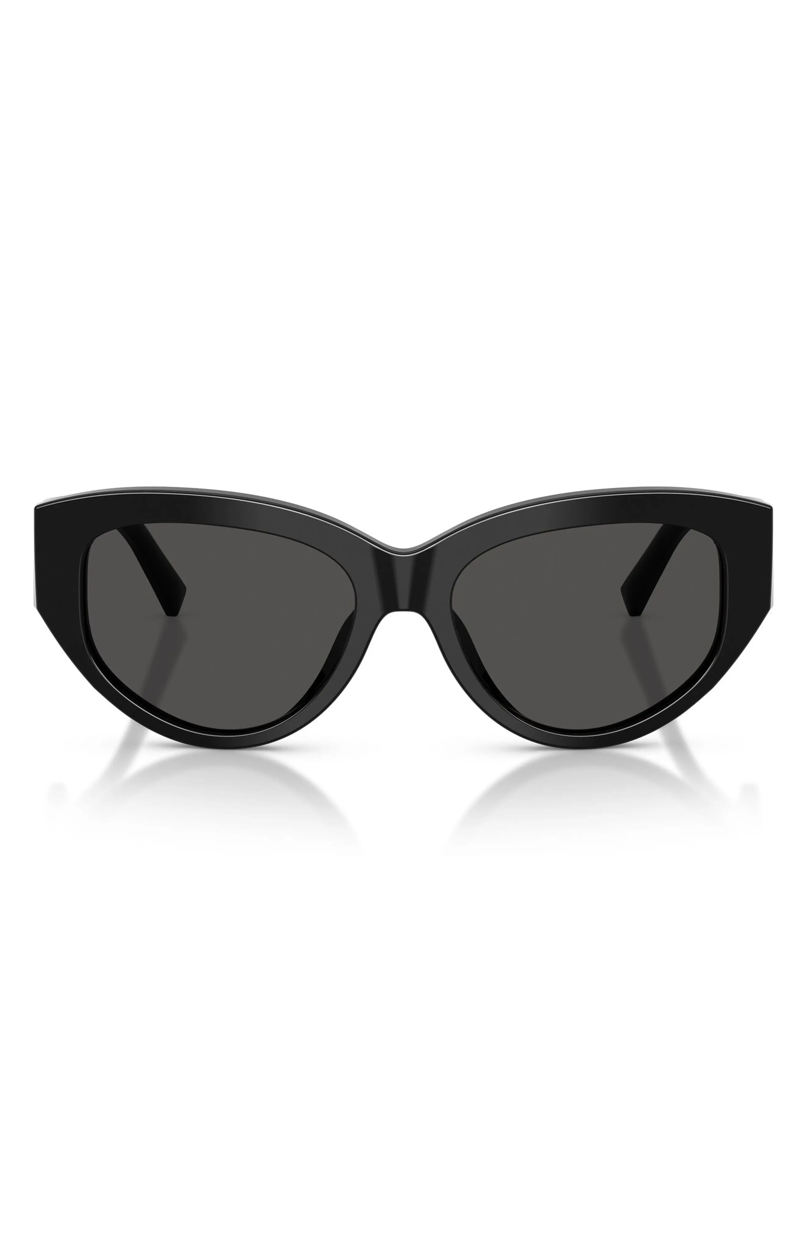 Dolce&Gabbana 55mm Cat Eye Sunglasses in Black /Dark Grey at Nordstrom | Nordstrom