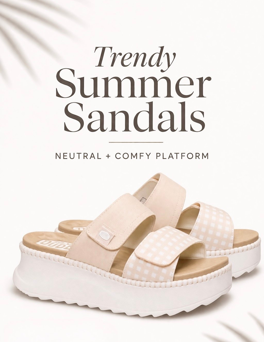 Trendy Summer Sandlas: HeyDude Delray Sandal Gingham

I usually wear a size 8.5, but got a size 9 in these sandals and they are perfect! They have adjustable straps, so even if you have wide feet they would still fit!

~beige platform sandals, neutral sandals, summer sandals women, comfy sandals, casual summer shoes, everyday sandals, slip on sandals, double strap sandals, velcro sandals, cushioned sandals, lightweight sandals, trendy summer shoes, neutral outfit shoes, cream sandals, tan sandals, platform slides, vacation outfits, beach sandals, spring summer style, minimal style shoes, everyday wear sandals, comfortable fashion, neutral aesthetic, soft girl style, cute summer shoes

#LTKootd #LTKFestival #LTKSeasonal
