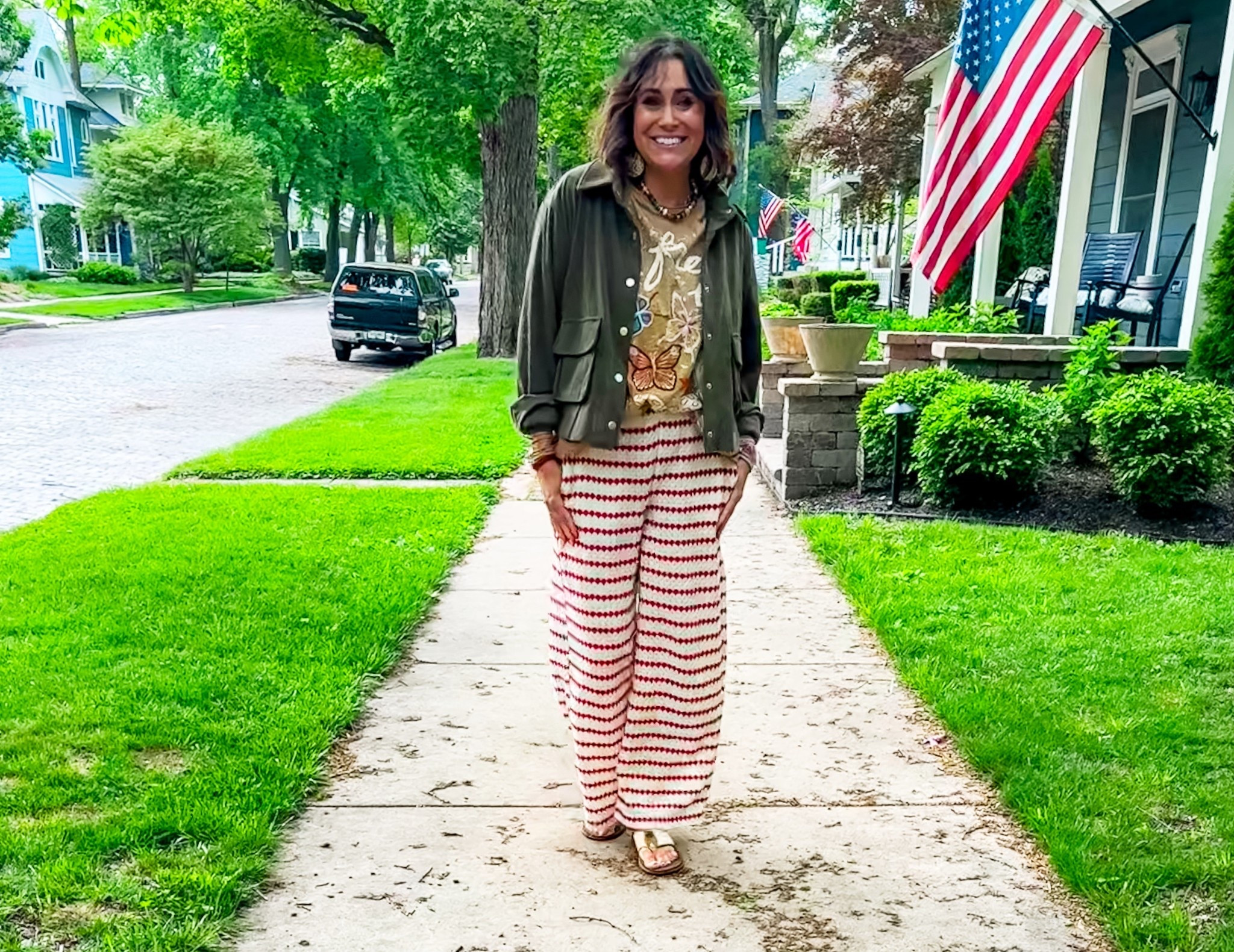 Casual outfit of the day top from Caite and Kyla boutique.

Causal spring outfit // boho  fun whimsey style 

#LTKSaleAlert #LTKootd #LTKOver40
