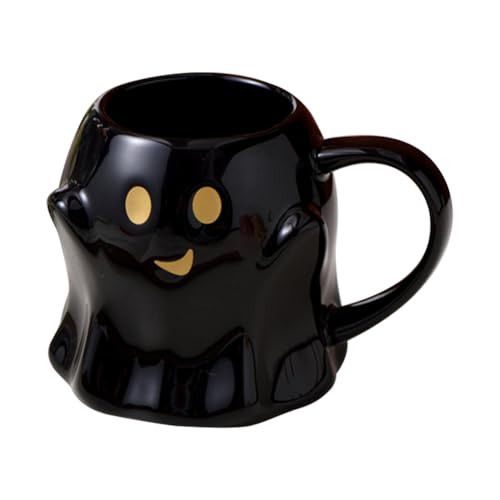 GKWW 14oz Halloween Ghost Mug Cute Ceramic Ghost Coffee Mug Adorable Ghost Elf Decoration Spooky Ghost Ghostface Mug Coffee Cup for Adults Kids Women(Black) | Amazon (US)