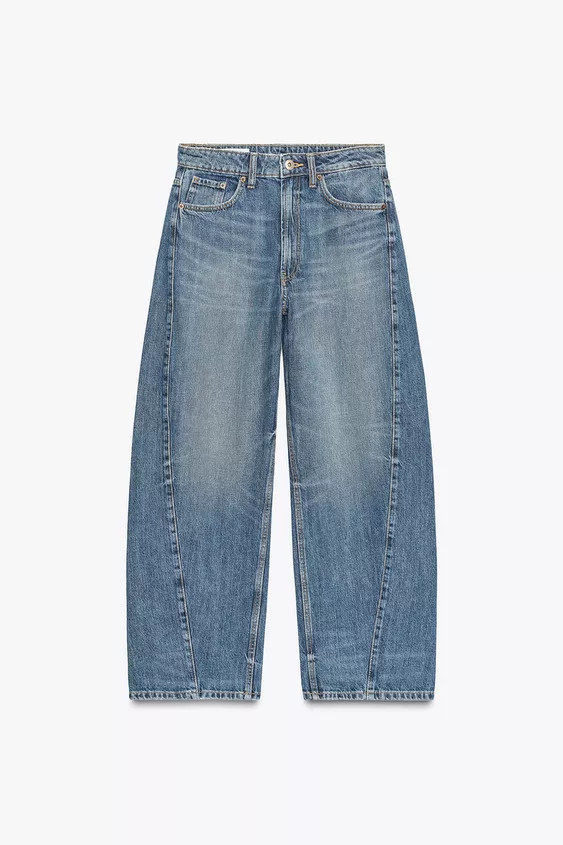 TRF BAGGY BALLOON MID-WAIST JEANS | Zara US