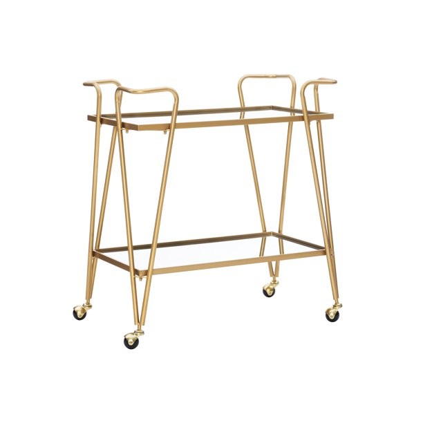 Linon Gold Mid-Century Bar Cart - Walmart.com | Walmart (US)