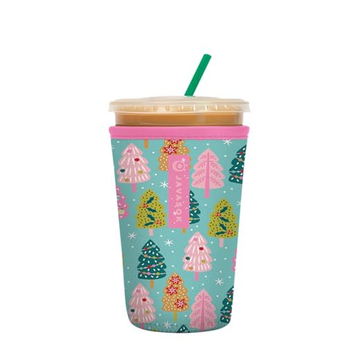 Sok It JavaSok Iced Coffee & Cold Soda Insulated Neoprene Cup Sleeve (Winter Magic, Medium: 22-28oz) | Amazon (US)