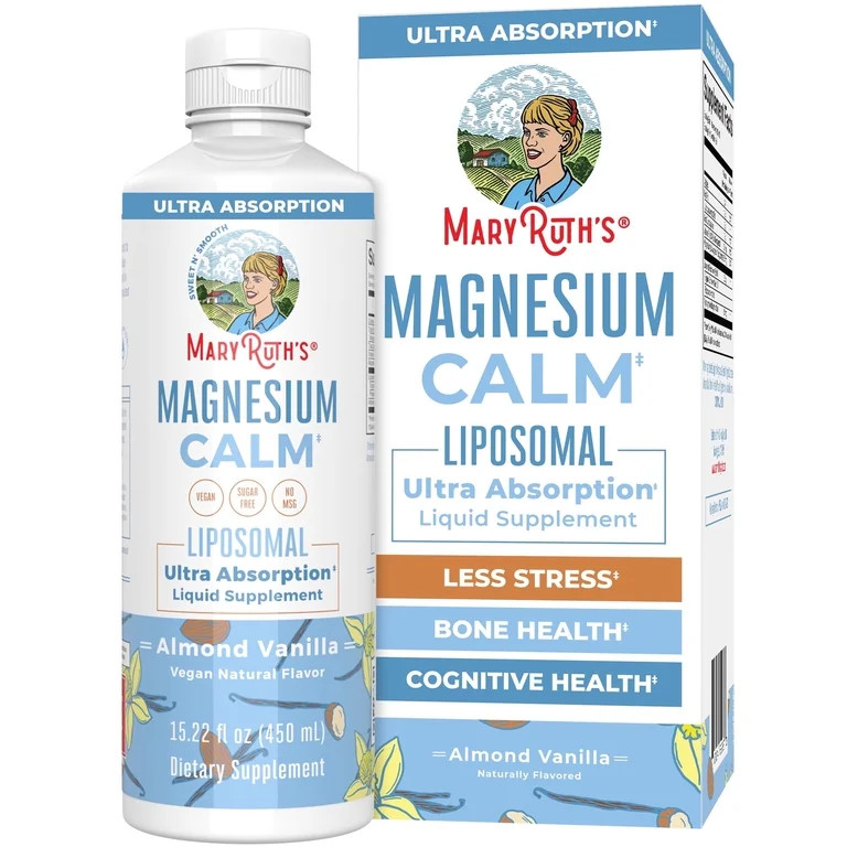 MaryRuth's Magnesium Calm Liposomal High Absorption Supplement, Almond Vanilla Flavor, Vegan, Glu... | Walmart (US)