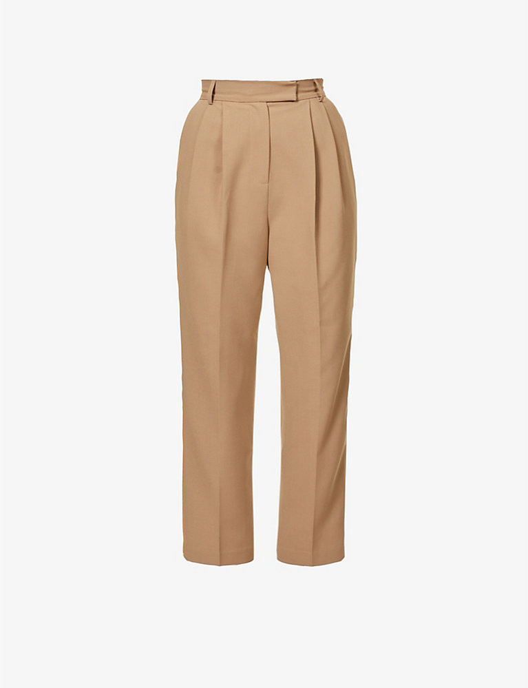 FRANKIE SHOP Bea tapered high-rise stretch-crepe trousers | Selfridges