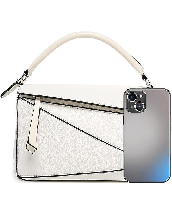 Womens Geometric Design Handbags, 9.6x4.1x6.7in Lychee Grain Crossbody Bag Mini Top Handle Bag fo... | Amazon (US)