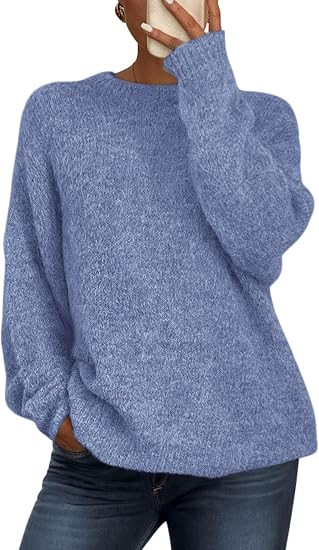 PRETTYGARDEN Womens Long Sleeve Oversized Pullover Sweater | Soft Fuzzy Knit, Chunky Loose Fit, B... | Amazon (US)