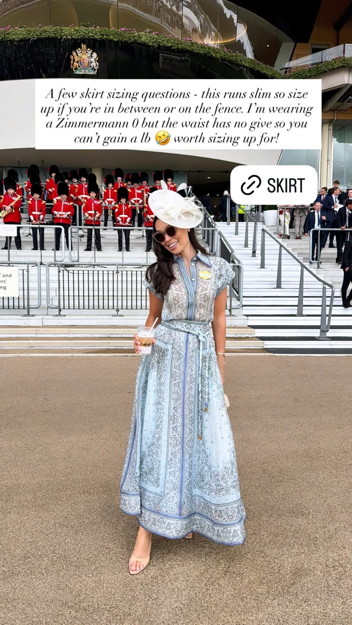 Royal Ascot, blue paisley skirt.

#LTKootd #LTKstorytime #LTKSeasonal