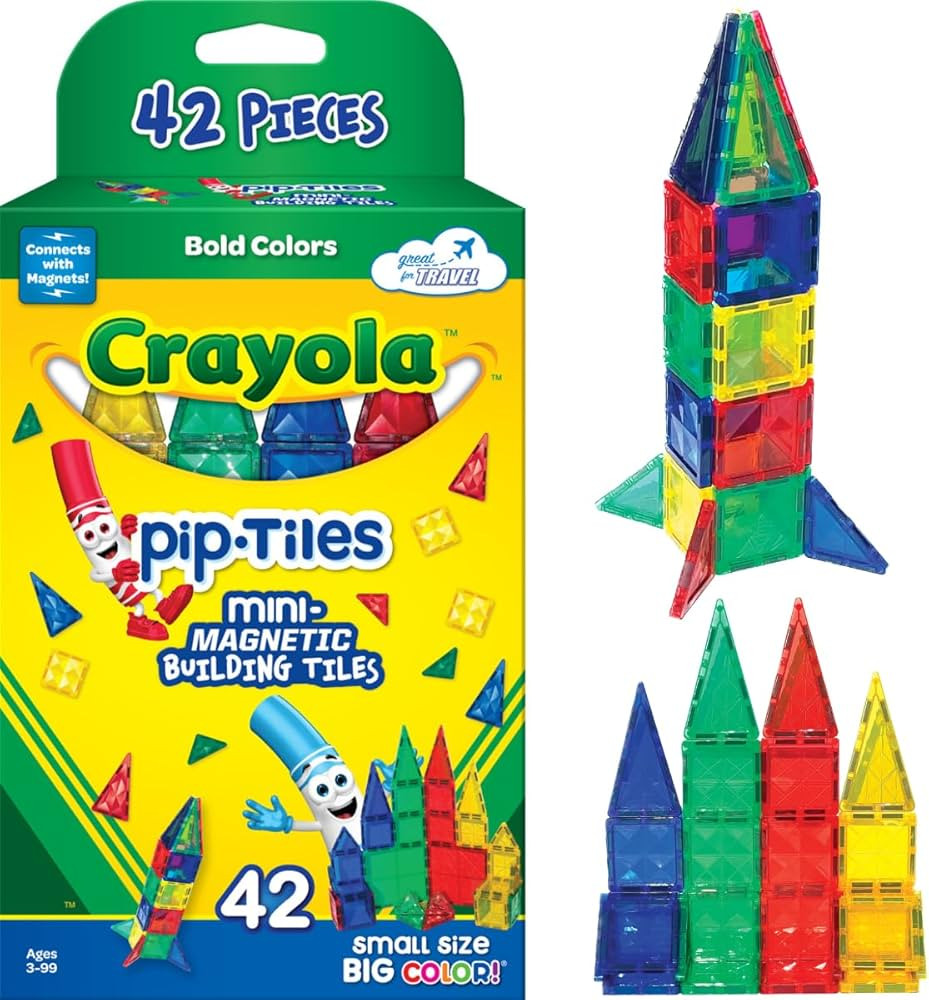 CreateOn Crayola Mini Magnetic PIP-Tiles, Building Set for Kids, Magnetic Building Toys for Kids,... | Amazon (US)