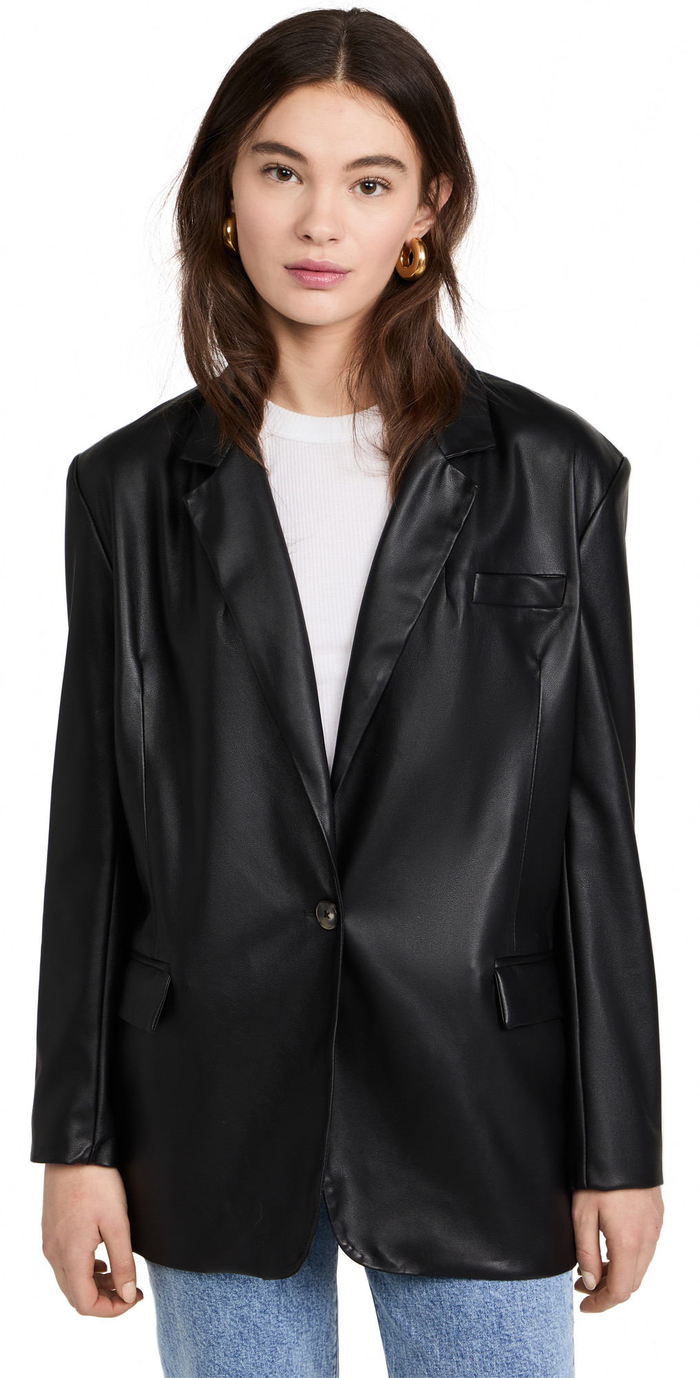 Faux Leather Blazer | Shopbop