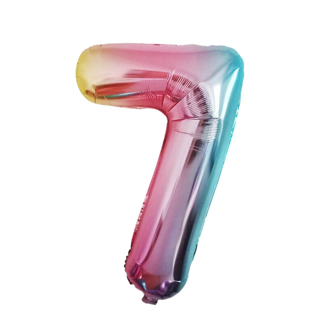 Siaonvr 40 Inch Rainbow Gradient Number 0-9 Foil Digital Balloons For Birthday Party | Walmart (US)