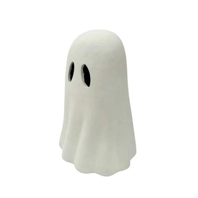 Halloween Paper Mache Ghost Tabletop Decoration, White, 11" Halloween Indoor Decor - Walmart.com | Walmart (US)
