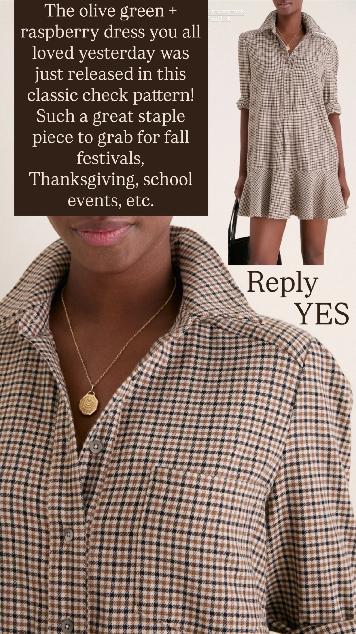 The perfect fall dress!

The olive green + raspberry dress you all loved yesterday was just released in this classic check pattern! 

Such a great staple piece to grab for fall festivals, Thanksgiving, school events, etc.

Plaid dress, classic style, timeless, mom outfit @Tuckernuck 

 #LTKSeasonal #LTKootd