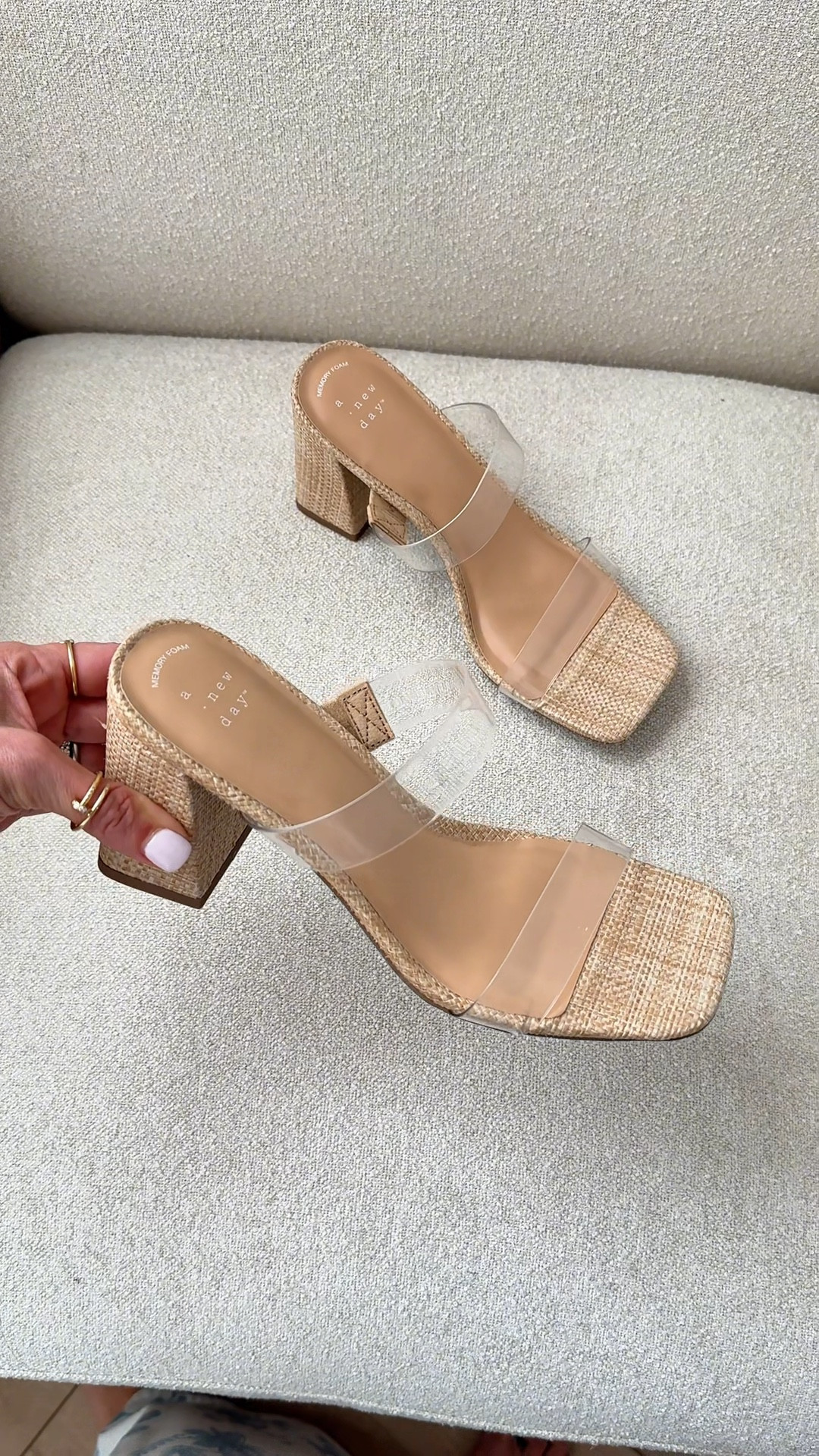 New spring shoes from Target! Summer shoes. Summer sandals. Clear wedges. Clear heels. Neutral block heel. Wedding guest shoes. Wedding guest. Resort wear. Vacation outfits. Resort outfit. These are TTS for me. 

#LTKootd #LTKWedding #LTKTravel