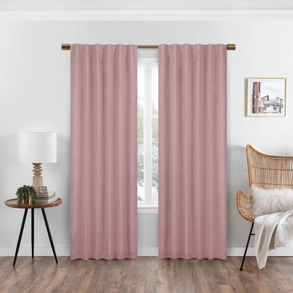 84""x50"" Nora Solid Absolute Zero Blackout Curtain Panel Pink - Eclipse | Target