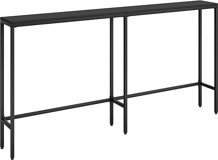 SONGXIN 63" Console Table,Modern Narrow Long Sofa Table Behind Couch,Skinny Entry Table with Blac... | Amazon (US)