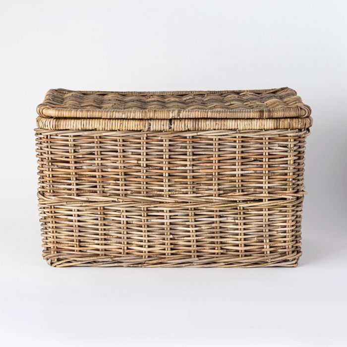 Lidded Kooboo Rattan Basket 17.5" x 17.5" - Threshold™ designed with Studio McGee | Target