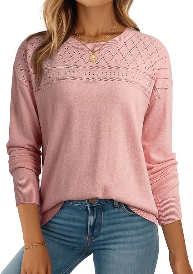 Dokotoo Women's Casual 2025 Wool Hollow Out Fall Winter Sweaters Trendy Lightweight Crochet Pullo... | Amazon (US)