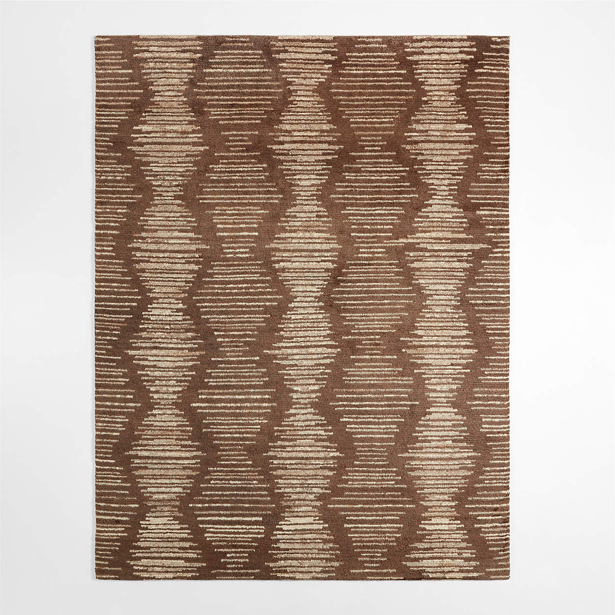 Berlin Wool-Blend Hand-Knotted Brown Area Rug 10'x14' + Reviews | Crate & Barrel | Crate & Barrel