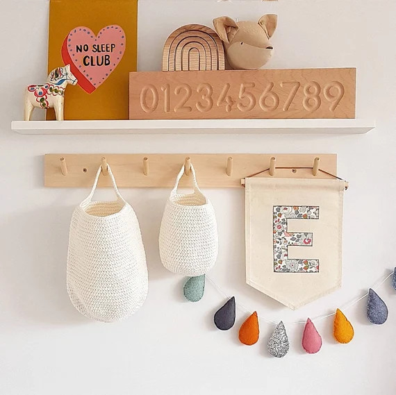 Single letter Mini banner, wall hanging, in your choice of fabric or colour felt. | Etsy (US)