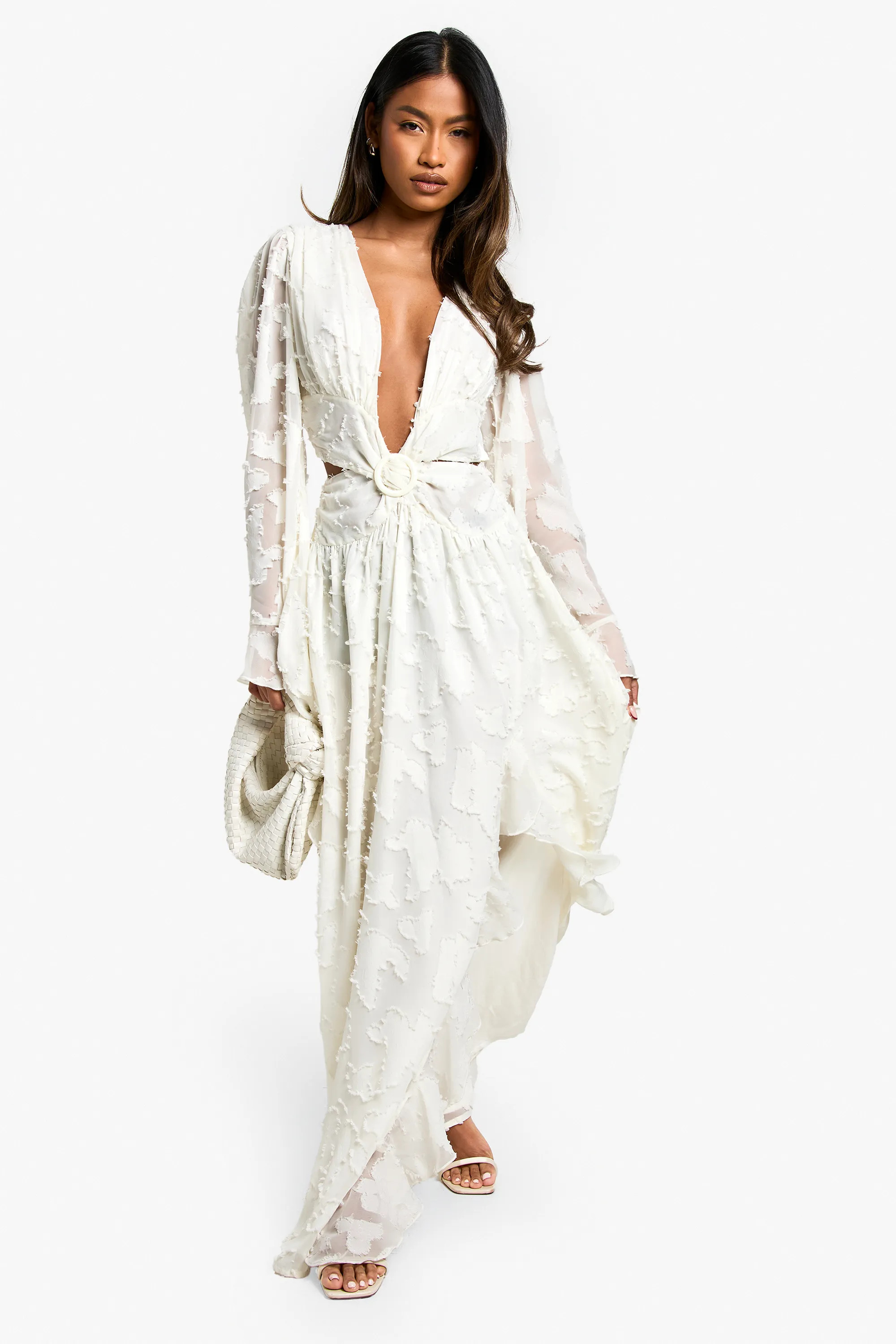 Dresses | Textured Cut Out Maxi Dress | boohoo | Boohoo.com (UK & IE)
