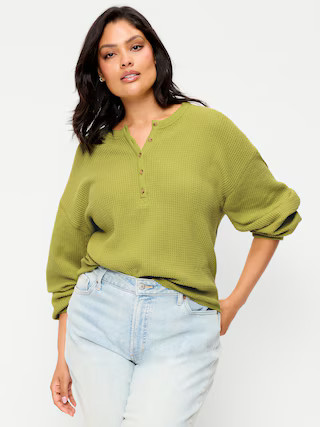 Long-Sleeve Crew-Neck Henley T-Shirt | Old Navy (US)