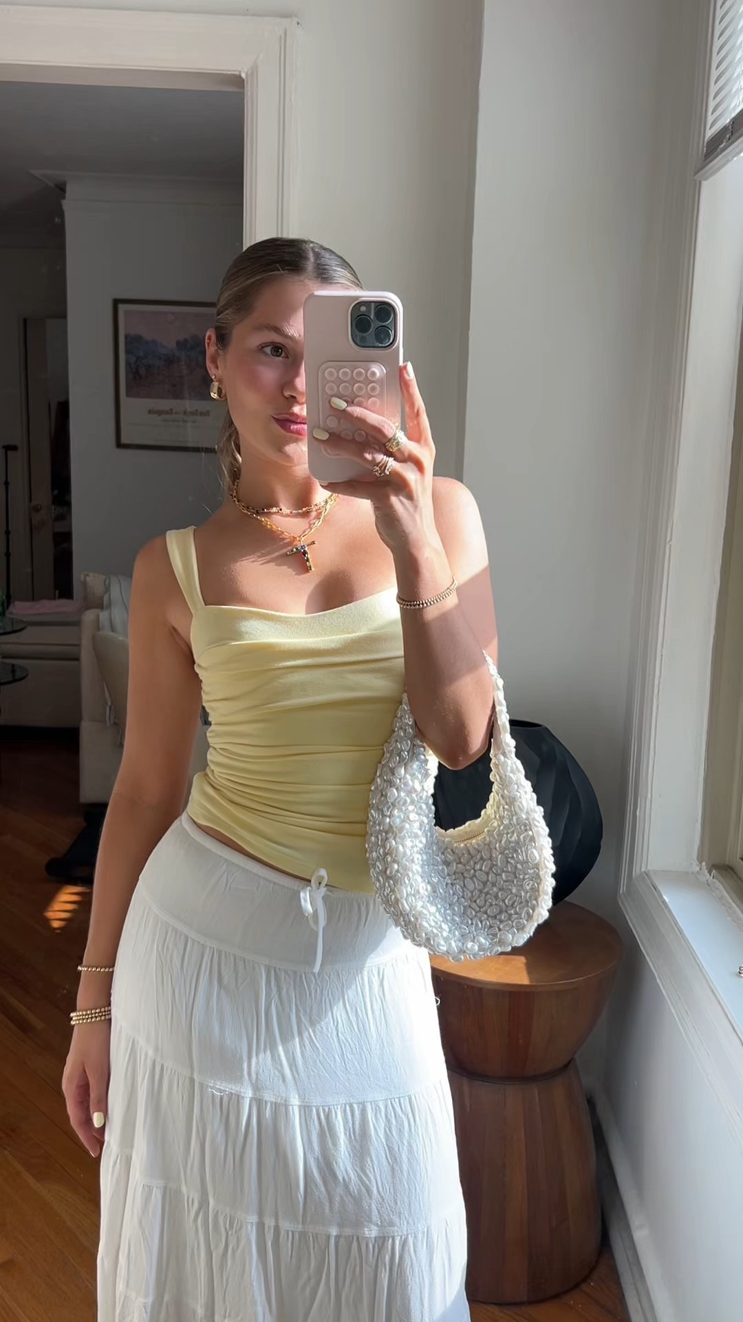 Spring outfit, reformation top, jewelry 

#LTKFindsUnder100 #LTKPetite #LTKSeasonal