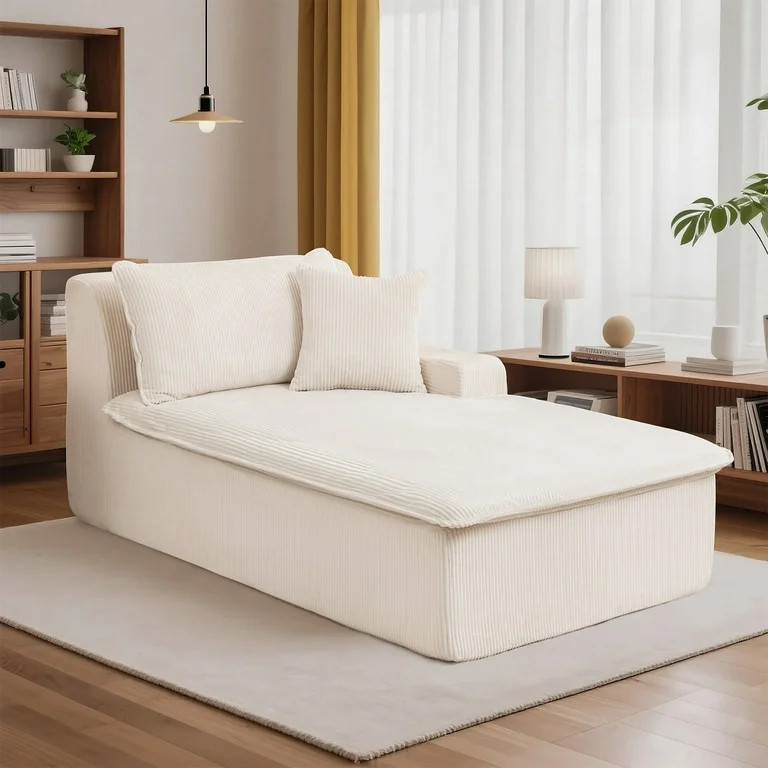 LEHZROAJ 67.3″Oversized Cloud Chaise Lounge Chair,Corduroy Upholstered Sofa Boneless Deep Seat ... | Walmart (US)