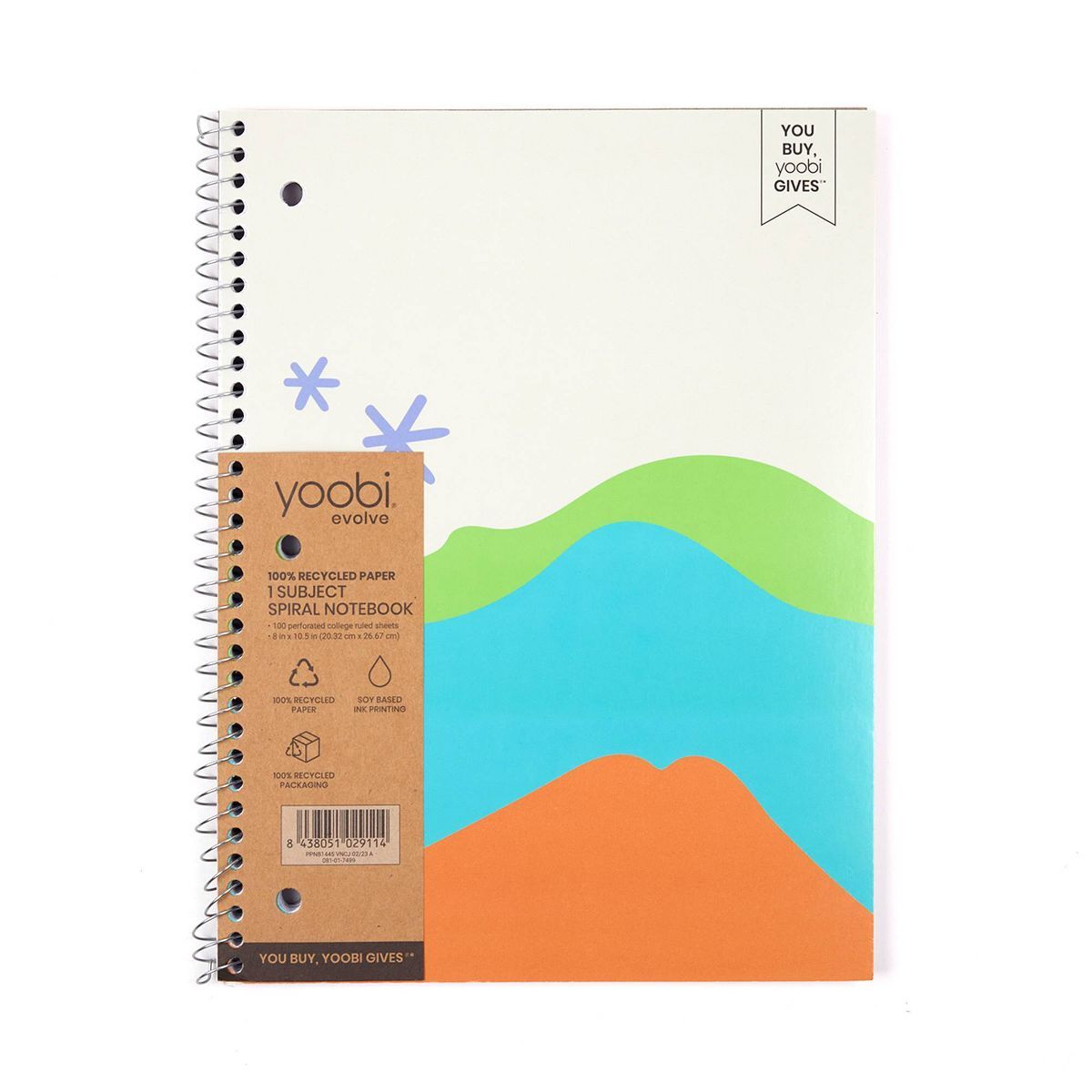 100 Sheets 1 Subject College Ruled Spiral Notebook Abstract Mountains - Yoobi™ | Target
