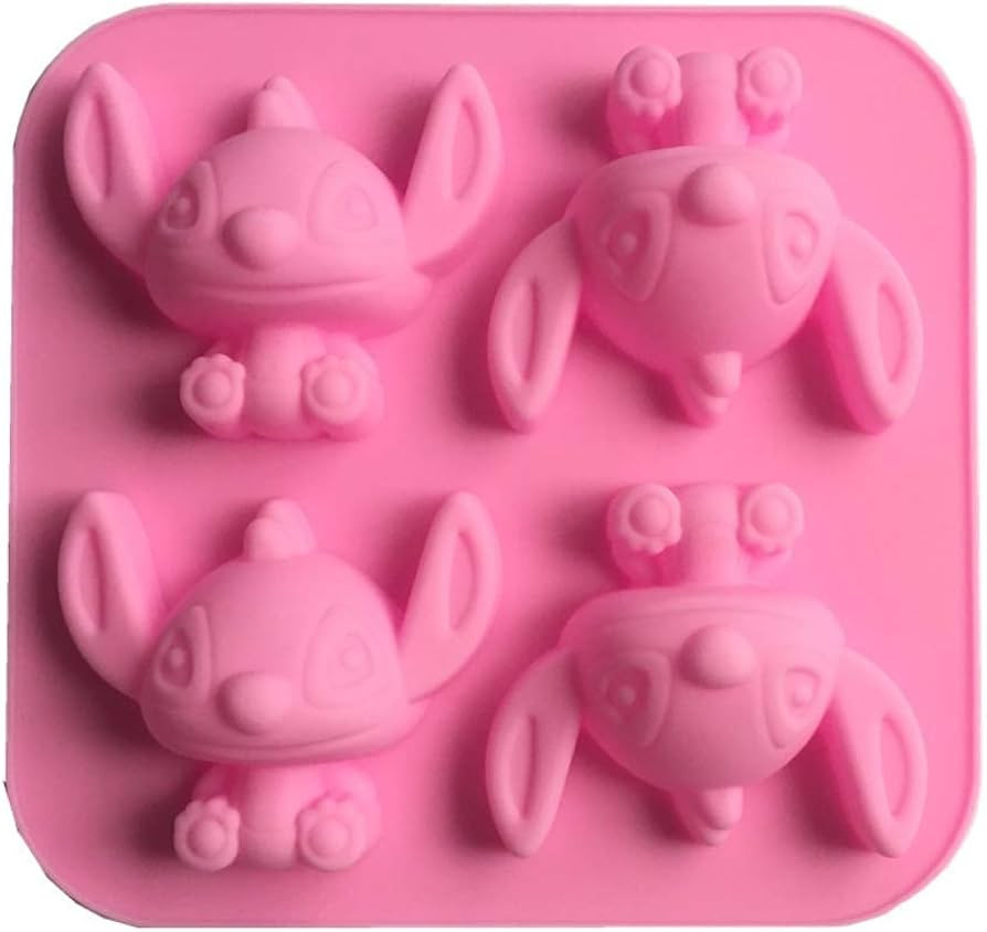 Cute 4-hole Cartoon Stitch Star Baby for DIY Cake Fondant Baking Biscuit Soap Tray 3D Chocolates ... | Amazon (US)