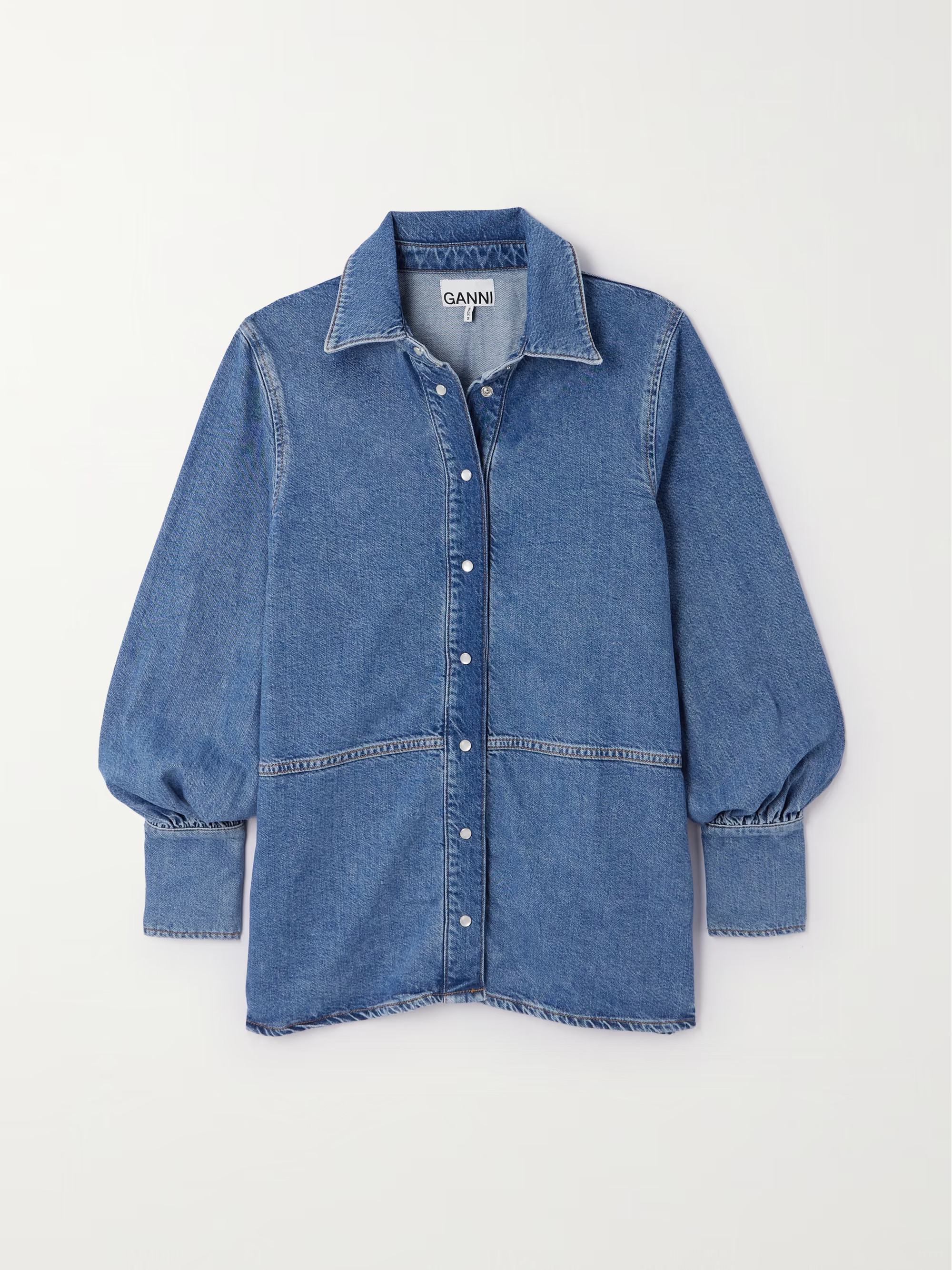 Crystal-embellished organic denim shirt | NET-A-PORTER (US)