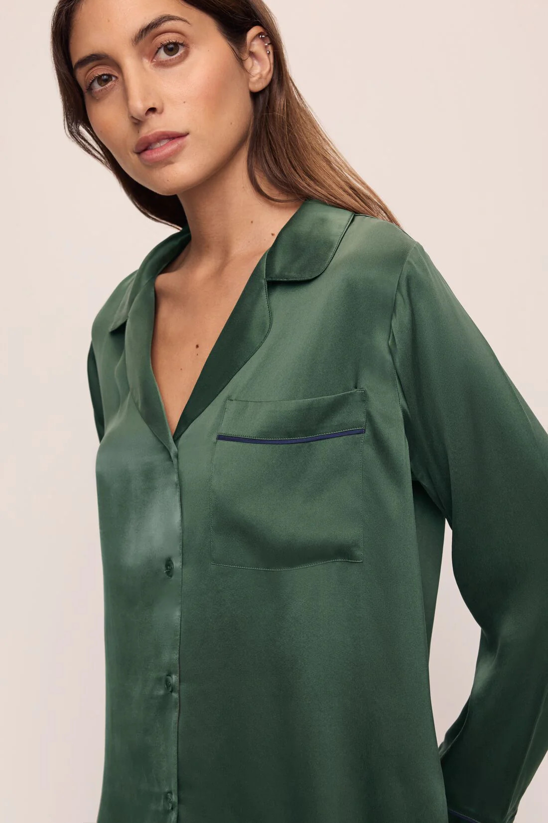 Inez Washable Silk Long PJ Set | Eberjey