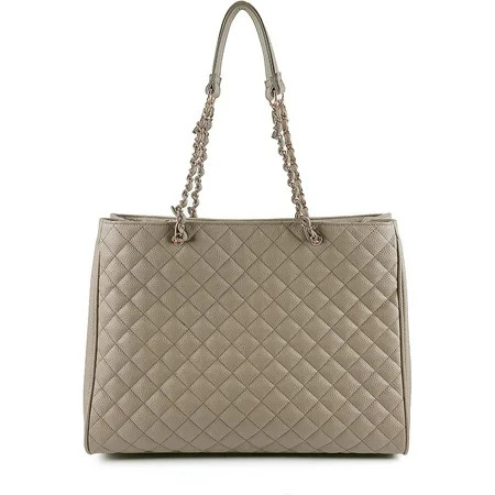 Women s Large Travel Tote Quilted Purse and Work Laptop Handbag - Rose Gold Hardware With Satin Inte | Walmart (US)