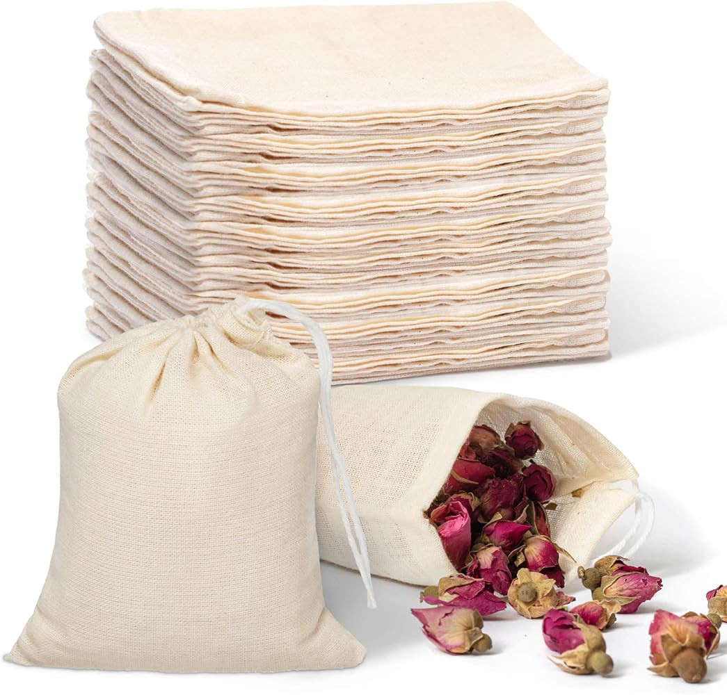 JW Craft Reusable Muslin Bags with Drawstrings 4 x 6 Inches | 50 pcs Cheesecloth Bags, Small Clot... | Amazon (US)
