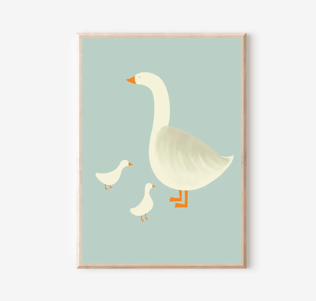 Little Goose Nursery decor • baby room wall art • Newborn baby print • unframed | Etsy (US)