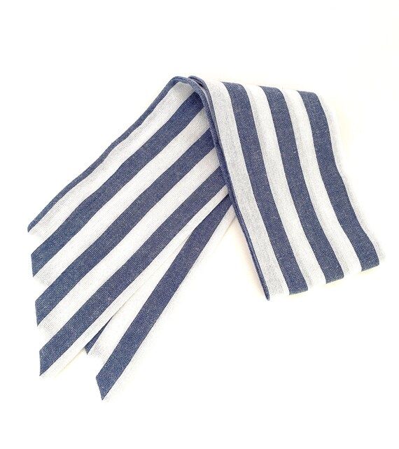 Blue Striped Hair Scarf Blue and White Head Wrap Headscarf | Etsy | Etsy (US)