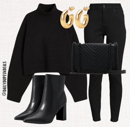 Turtleneck sweater skinny black denim black booties heel boots Amazon Walmart 

#LTKfindsunder50 #LTKstyletip #LTKSeasonal