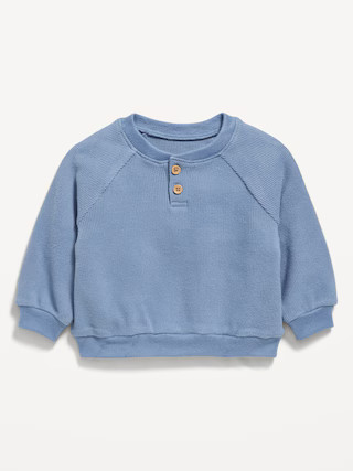 Cozy Long-Sleeve Henley Thermal-Knit Sweatshirt for Baby | Old Navy (US)