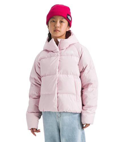The North Face Girls' North Down Hooded Jacket | Water Repellent, 600 Fill Recycled Waterfowl Down, & Insulated Hood, Pale Blossom, Large | Amazon (US)