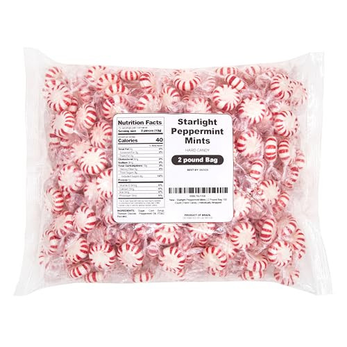Starlight Peppermint Mints | 2 Pound Bag - Approx. 150 Count | Hard Candy | Individually Wrapped | Amazon (US)