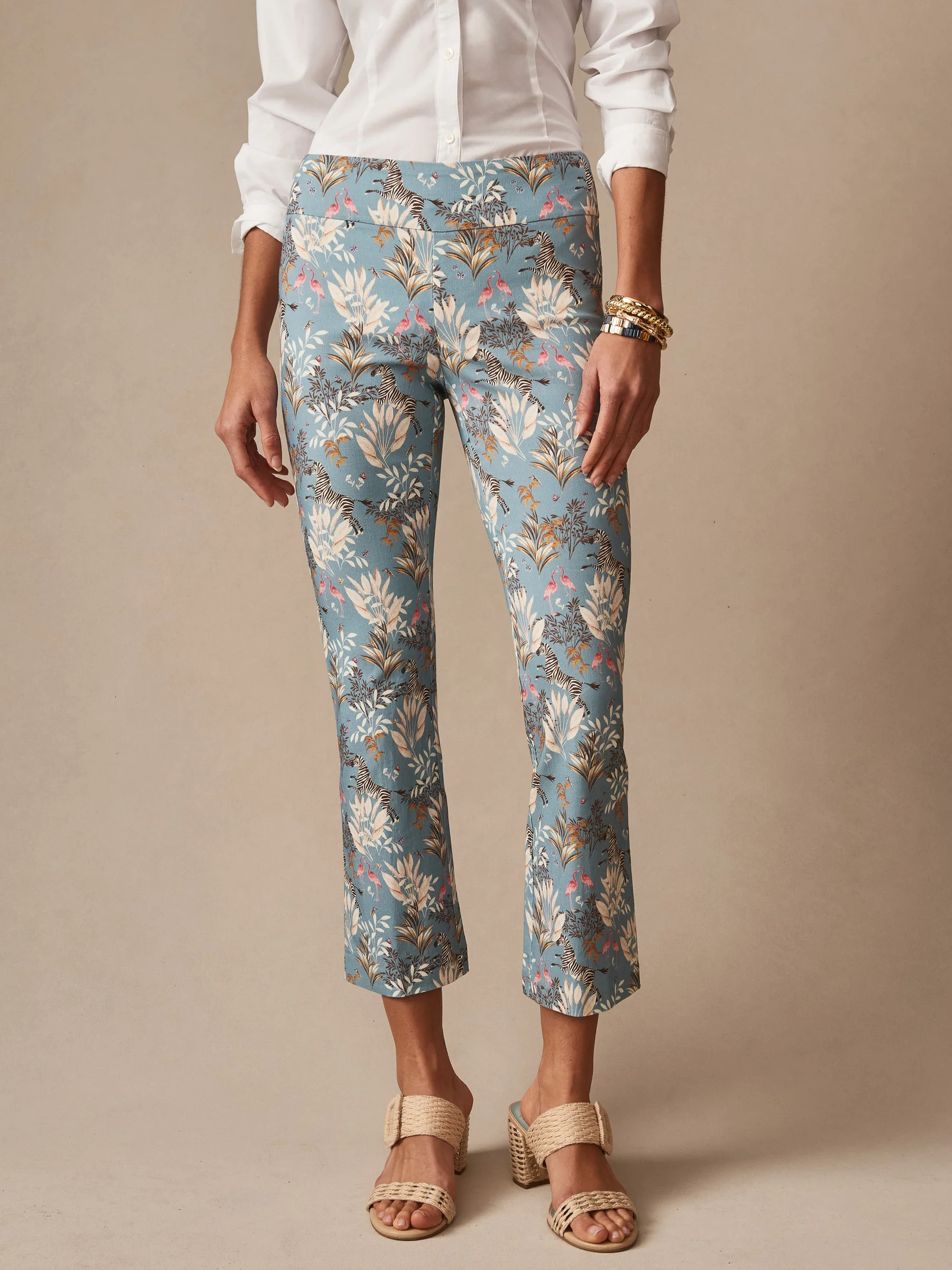 Denim Zebra Story Ivy Pants | Women's Pants | J.McLaughlin | J.McLaughlin