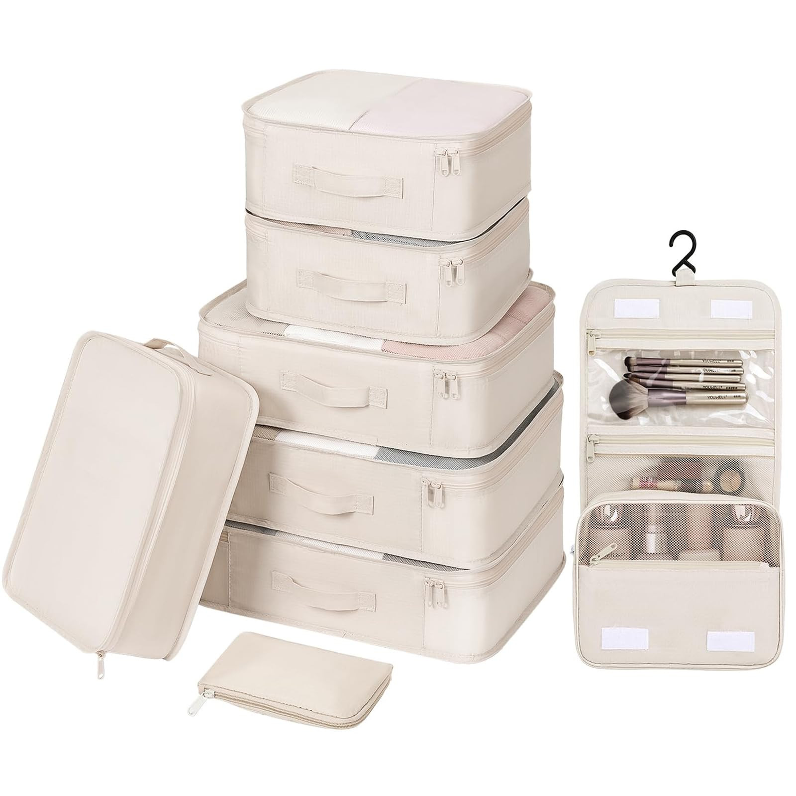 DIMJ Packing Cubes for Travel - Organizer Bags Set for Carry on Suitcase Lightweight Travel Cubes... | Amazon (US)