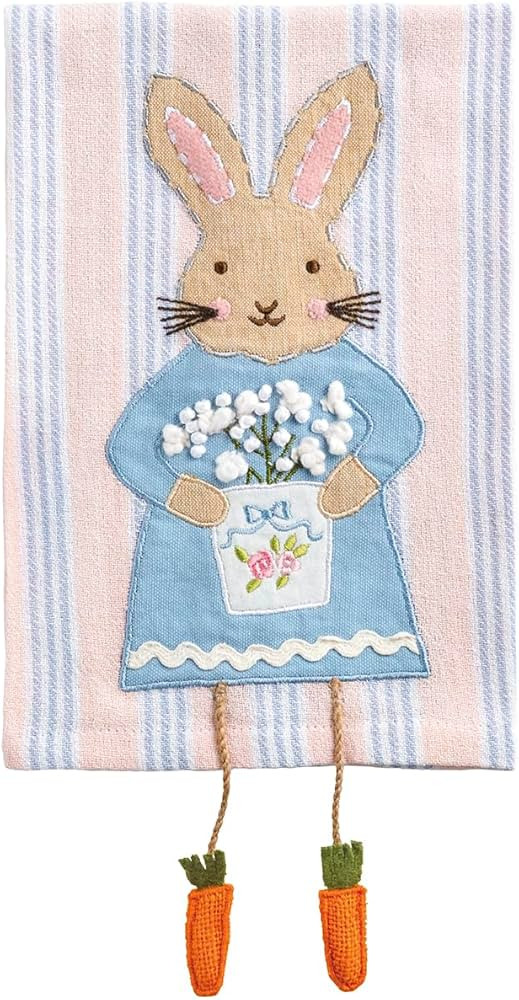 Mud Pie Easter Stripe Bunny Dangle Leg Towel | Amazon (US)