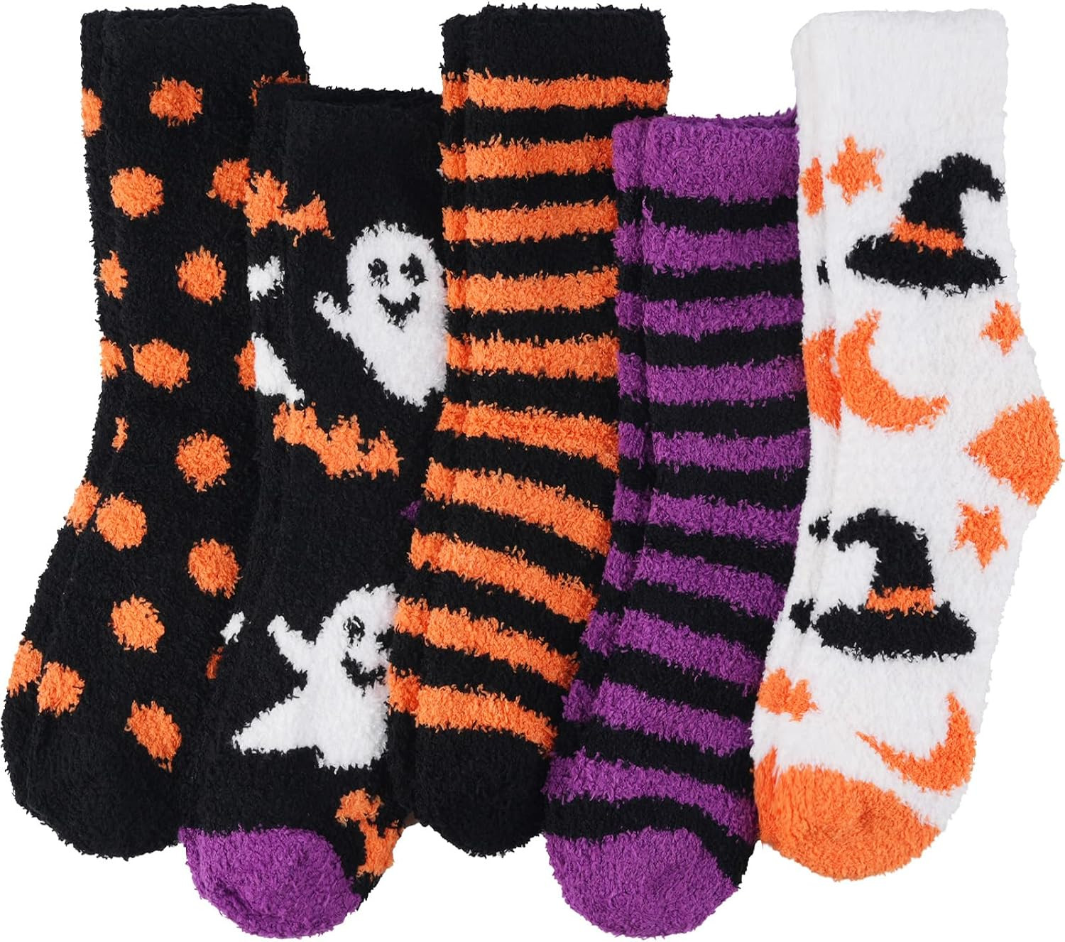 Fuzzy Socks for Women, Fluffy Cozy Winter Slipper Socks 5 Pairs | Amazon (US)