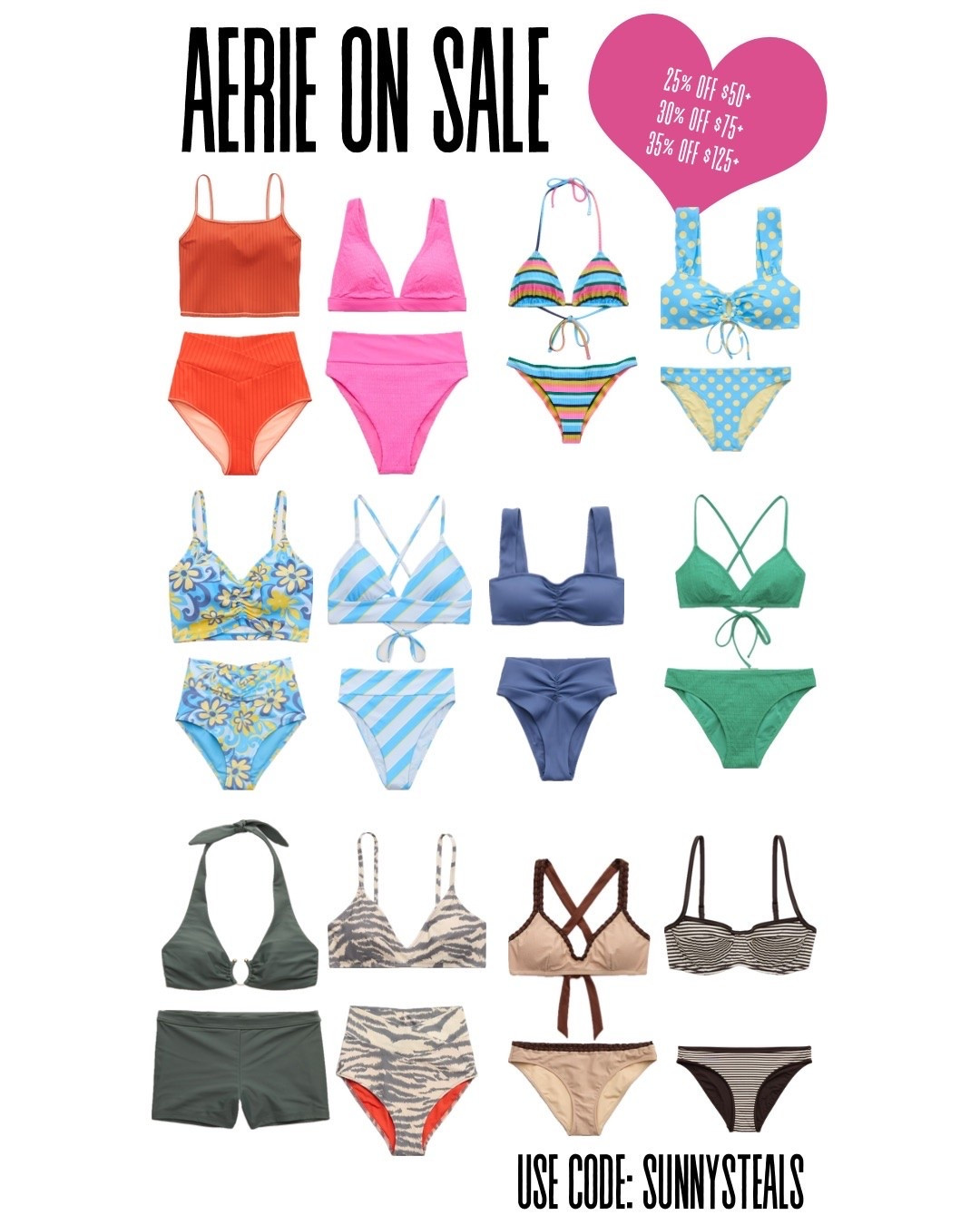 🚨 last day!  Use code SUNNYSTEALS to save 25-35% off!  @Aerie swimsuits are my favorites!

#LTKSwim #LTKOver40 #LTKSaleAlert