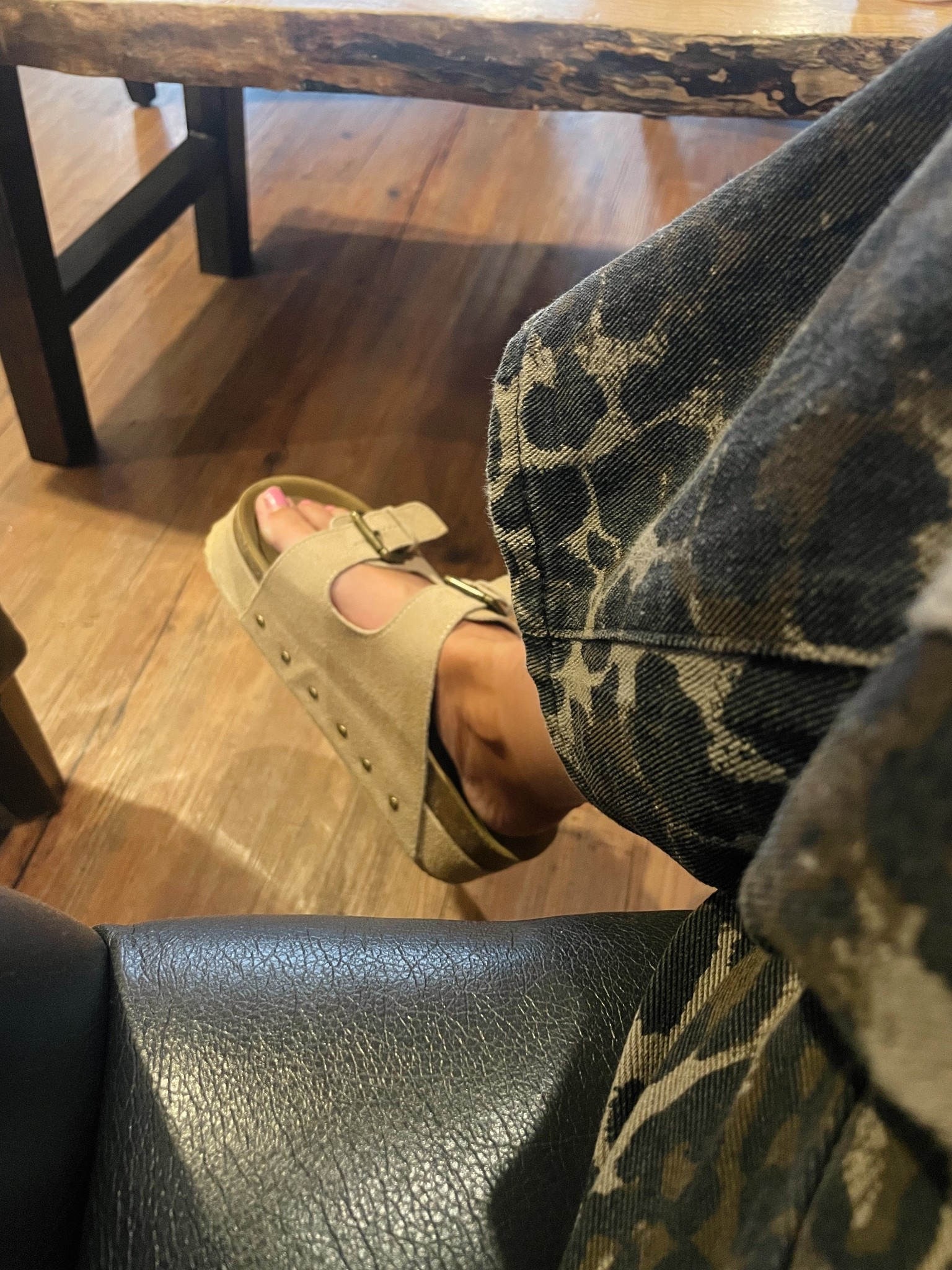 Barrel leg pants and platform sandals from Amazon. 

#LTKStyleTip #LTKShoeCrush #LTKFallSale