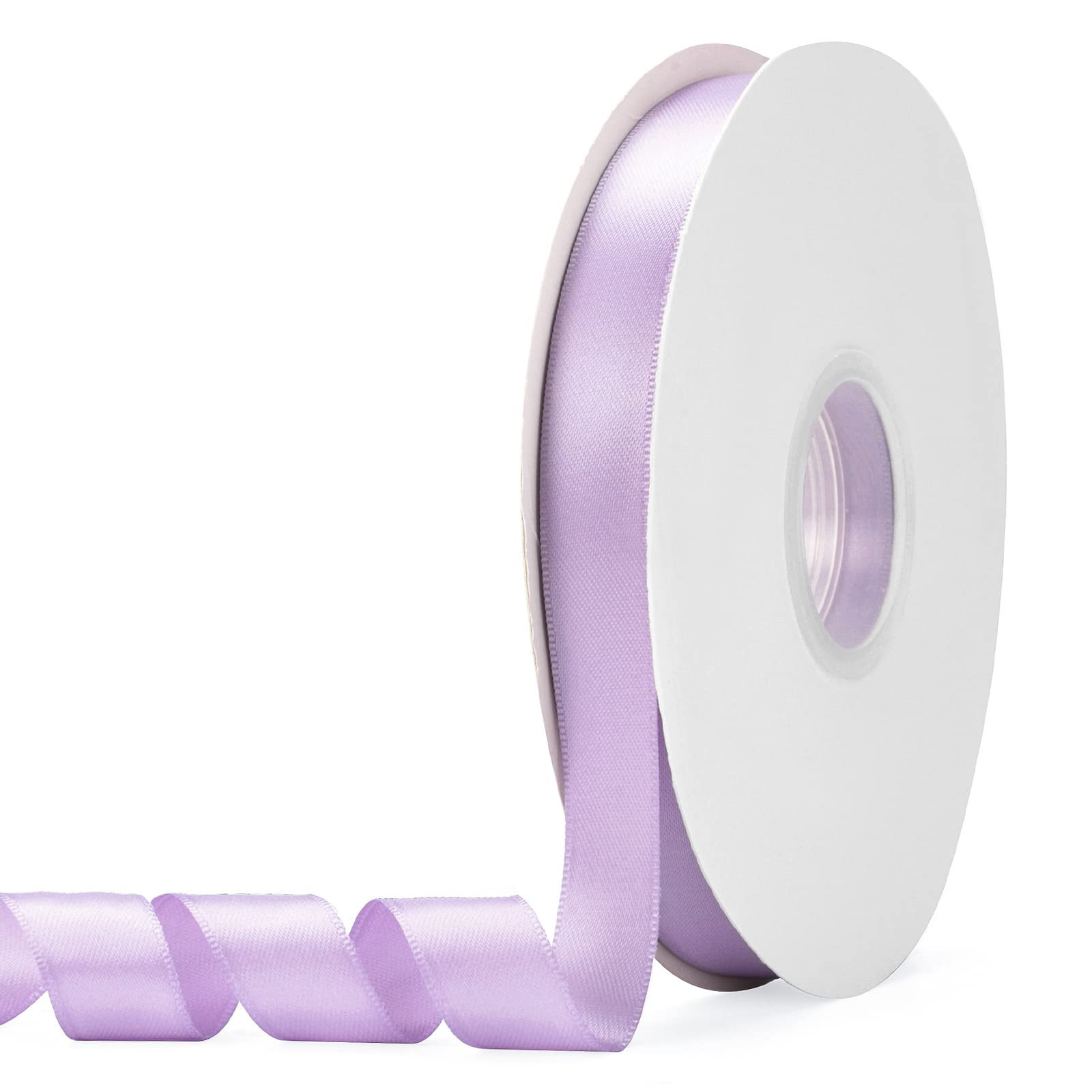 Solid Color Light Purple Double Faced Satin Ribbon 5/8" X 50 Yards, Fabric Ribbons Perfect for We... | Amazon (US)