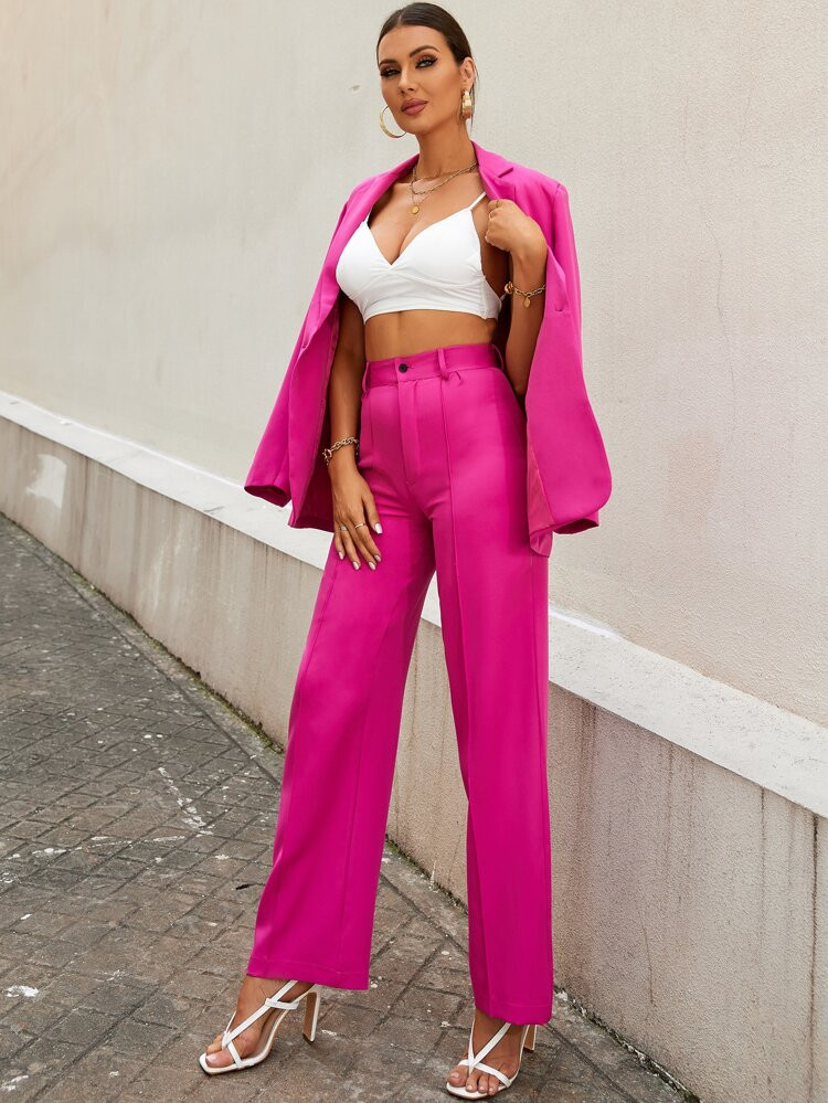 High Waist Seam Detail Pants | SHEIN