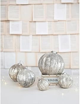 Creative Co-Op 8" Round Flocked Glass Ornament | Amazon (US)