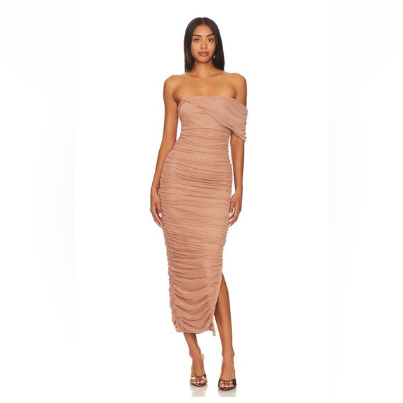 ELLIATT Miley Midi Dress in Tan | Poshmark